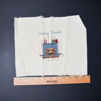 Country Warmth Fireplace Finished Cross Stitch Panel - 10" x 12"