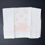 Pink Embroidered Linen - 12" x 18"