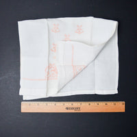 Pink Embroidered Linen - 12" x 18"
