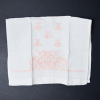 Pink Embroidered Linen - 12" x 18"