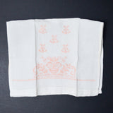 Pink Embroidered Linen - 12" x 18"