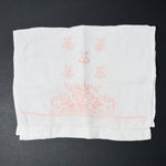 Pink Embroidered Linen - 12" x 18"