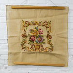 Floral Preworked Needlepoint Canvas Panel