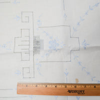 Blue + White Drawn Thread Linen Runner - 17" x 48"