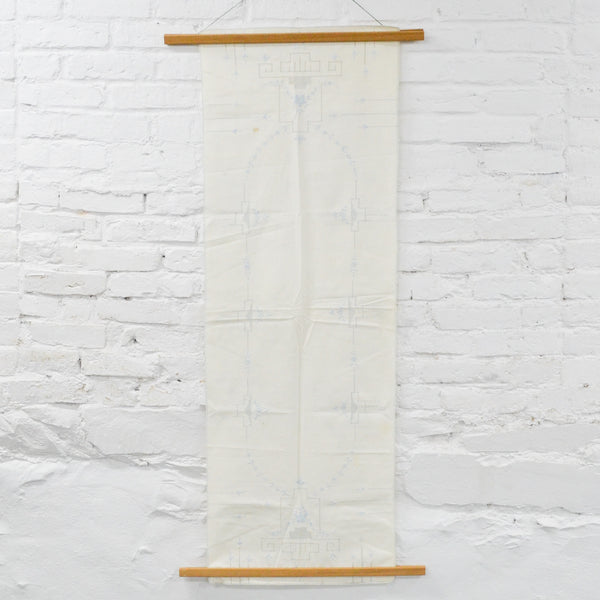 Blue + White Drawn Thread Linen Runner - 17" x 48"