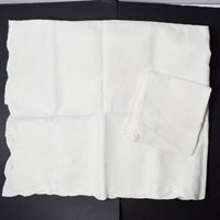 Whitework Applique + Drawn Thread Embroidery Tablecloth + Napkins
