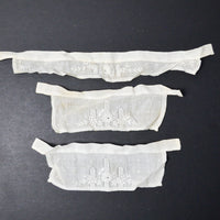 White Openwork + Embroidered Floral Panels - Set of 3