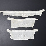 White Openwork + Embroidered Floral Panels - Set of 3