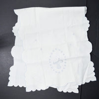White Eyelet Lace Embroidered Basket Runner - 14" x 32"