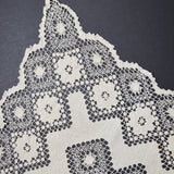 Vintage Lace Tablecloth (Stained) - 35" x 36"