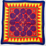 Blue, Red, + Yellow Geometric Print Pillowcase with Zipper - 18" x 18" - Has Stain