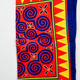 Blue, Red, + Yellow Geometric Print Pillowcase with Zipper - 18" x 18" - Has Stain