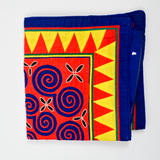 Blue, Red, + Yellow Geometric Print Pillowcase with Zipper - 18" x 18" - Has Stain