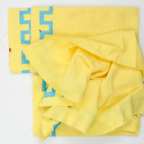 Yellow + Light Blue Woven Geometric Placemats or Towels, 17" x 19" - Set of 4