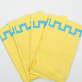 Yellow + Light Blue Woven Geometric Placemats or Towels, 17" x 19" - Set of 4