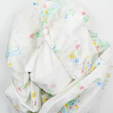 Vintage White + Pastel Floral Bouquet Print Full Fitted Sheet