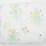Vintage White + Pastel Floral Bouquet Print Full Fitted Sheet