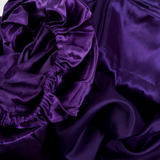 Purple Satin King Size Sheet Set - 2 Pillowcases, 1 Fitted Sheet, 1 Flat Sheet