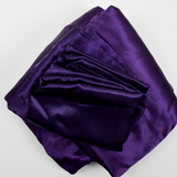 Purple Satin King Size Sheet Set - 2 Pillowcases, 1 Fitted Sheet, 1 Flat Sheet