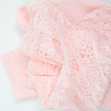 Light Pink Floral Lace Oval Tablecloth - 68" x 84"