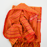 Red, Orange + Yellow Geometric Woven Table Runner - 18" x 44"