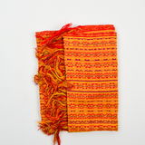Red, Orange + Yellow Geometric Woven Table Runner - 18" x 44"