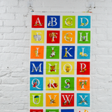 Dr. Seuss Alphabet Illustration Print Quilting Fabric - 23" x 42"
