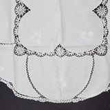 White Embroidered Lace 31" Square Tablecloth + 4 11" Napkins - In Fabric Envelope