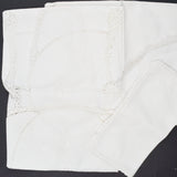 White Embroidered Lace 31" Square Tablecloth + 4 11" Napkins - In Fabric Envelope