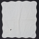 White Scallop Edge Square Napkins, 16" - Set of 14
