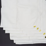 White Napkins with Cutwork Leaf Embroidery, 15" Square - Set of 8