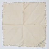 Off-White + Beige Lace Edge Napkins, 14" Square - Set of 4