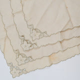 Off-White + Beige Lace Edge Napkins, 14" Square - Set of 4