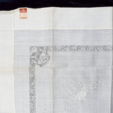 Vintage Embroidered + Filet Lace Tablecloth with Matching Napkins