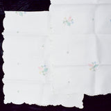 Pastel Floral Embroidered + Applique Table Runner - 14" x 32"