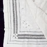 White Lace + Drawn Threadwork Tablecloth - 44" x 44"