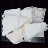 White Eyelet Lace + Drawn Threadwork Handkerchief Bundle