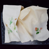 Vintage Embroidered + Applique Handkerchiefs - Set of 2