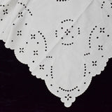 White Eyelet Lace Tablecloth - 28" x 30"