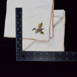 White Floral Motif Napkins, Stamped for Crewel Embroidery - One Complete