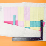 Pink, Yellow, Teal + White Mini Wall Quilt