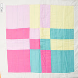 Pink, Yellow, Teal + White Mini Wall Quilt