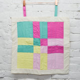Pink, Yellow, Teal + White Mini Wall Quilt