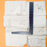 White Cutwork + Drawn Threadwork Napkins + Fabric