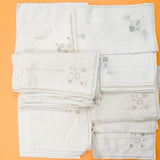 White Cutwork + Drawn Threadwork Napkins + Fabric