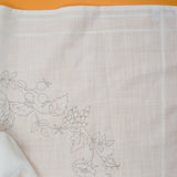 White Floral Tablecloth Stamped for Embroidery, Started - 34" Square