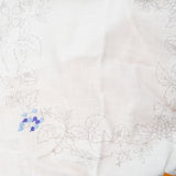 White Floral Tablecloth Stamped for Embroidery, Started - 34" Square