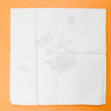 Regina White Floral Stamped Embroidery Pattern Panel