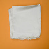 White Satin Lined Brocade Scarf - 18" x 72"