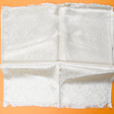 White Satin Lined Brocade Scarf - 18" x 72"